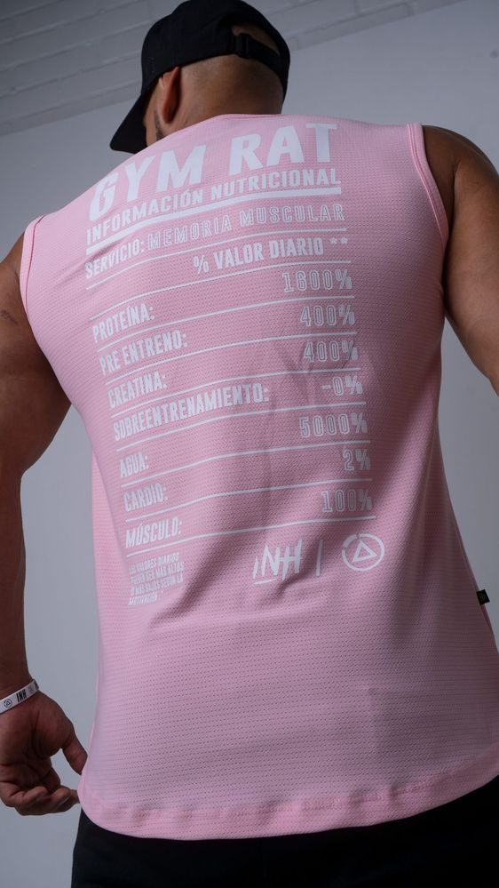 Camiseta GYM RAT (Algodon + Poliester) Rosa – TiendaCrossfity